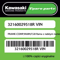 Premium FRAME-COMP,MAIN,F.S.B Rama z nabitym numerem VIN.