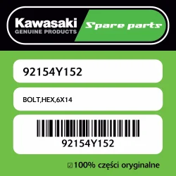 Wyprzedaż Śrubka hex 6X14 Kawasaki