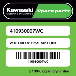 WHEEL,RR,1.85X19,AL NIPPLE,BLK Kup teraz