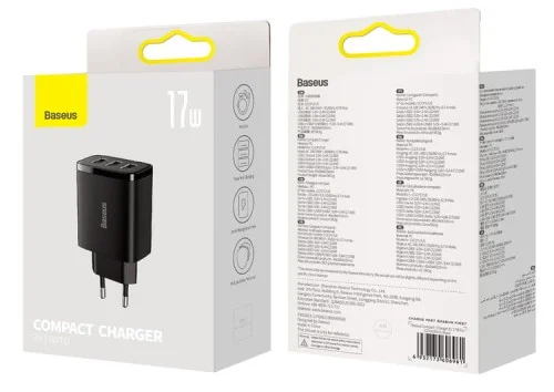 Ładowarka sieciowa zasilacz 3x USB-A 17W BASEUS Bestseller