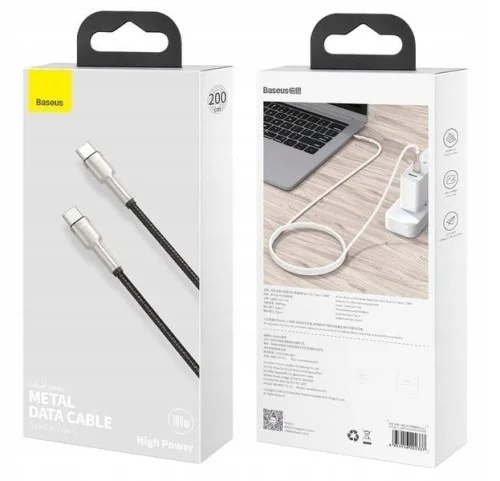 Oryginalny kabel USB typ C - USB typ C Baseus 2 m Nie przegap