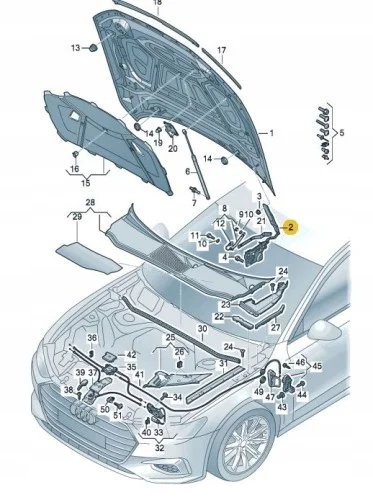 Kup online Zawias maski silnika Audi A7 2019-