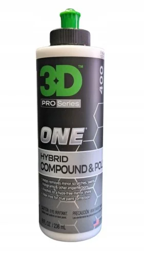 Tani 3D Car Care One Hybrid Compound & Polish - super skuteczna pasta jednoetapowa one step 237ml