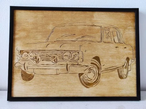 Bestseller Meldor Art Duży Fiat - grawer ręczny w drewnie