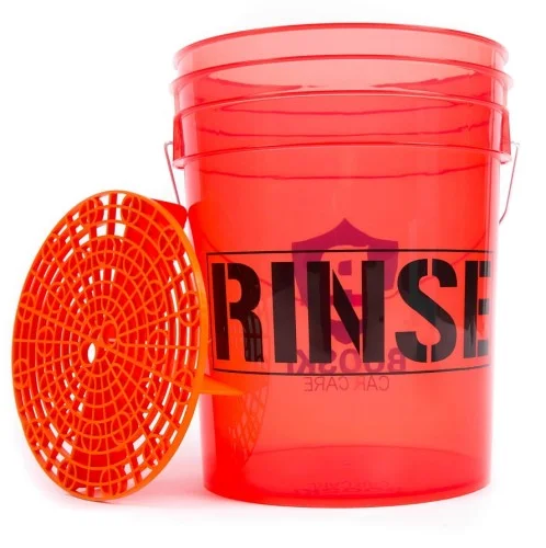 Booski Car Care RINSE Extra Detailing Wash Bucket + Grit Guard Profesjonalne, przezroczyste wiadro do detailingu Oferta czasowa