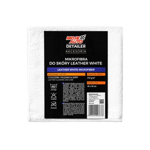 Oferta Moje Auto Detailer LEATHER WHITE - mikrofibra do czyszczenia i pielęgnacji powierzchni skórzanych310g/m2 40x40cm