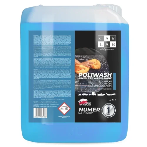 CARLAB Poliwash Blue - polimerowy szampon samochodowy do mycia bez spłukiwania rinseless 5L Nowość