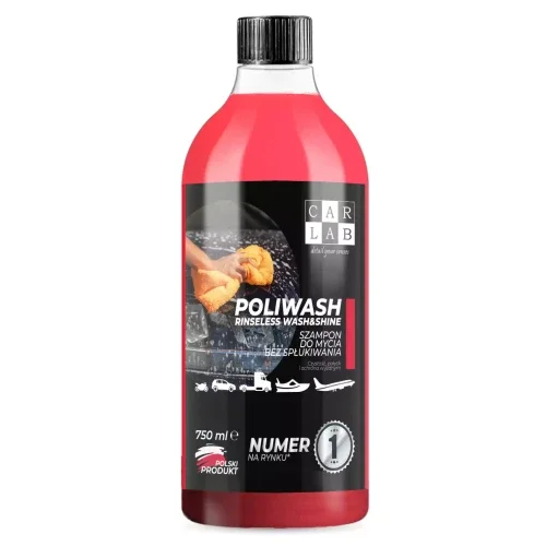 CARLAB Poliwash Red - polimerowy szampon samochodowy do mycia bez spłukiwania rinseless 750ml Oferta limitowana